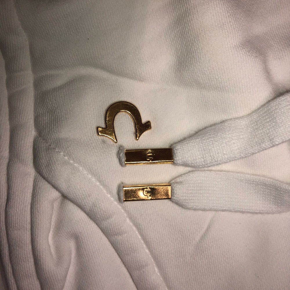 True Religion White Lounge Sweatshorts
